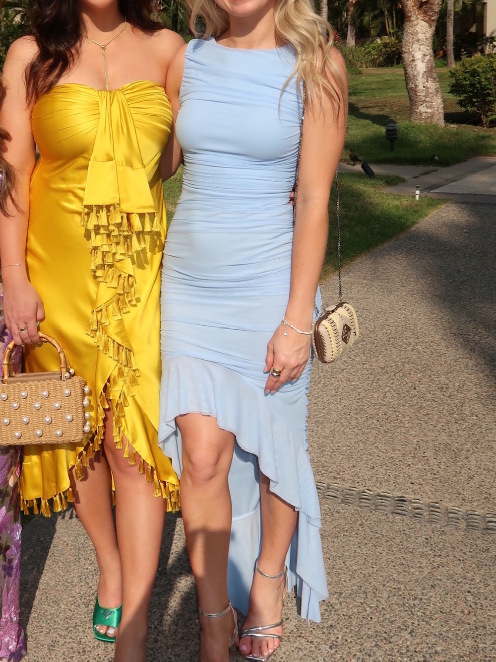 Light Blue Ruched Sleeveless Bodycon Dress